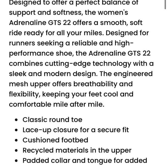 Brooks Women’s Adrenaline GTS 22 Running Shoes - Picture 10 of 10